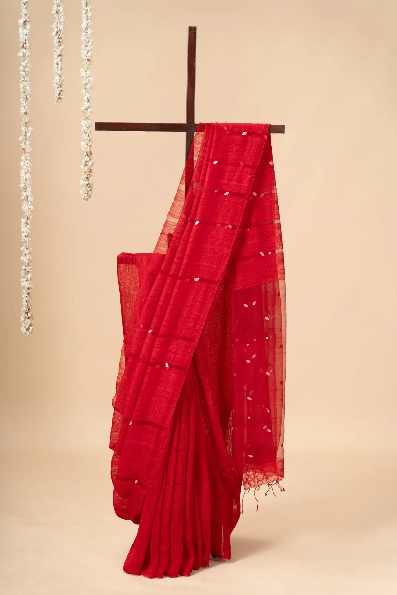 Red Gini Matka Silk Saree - view 2