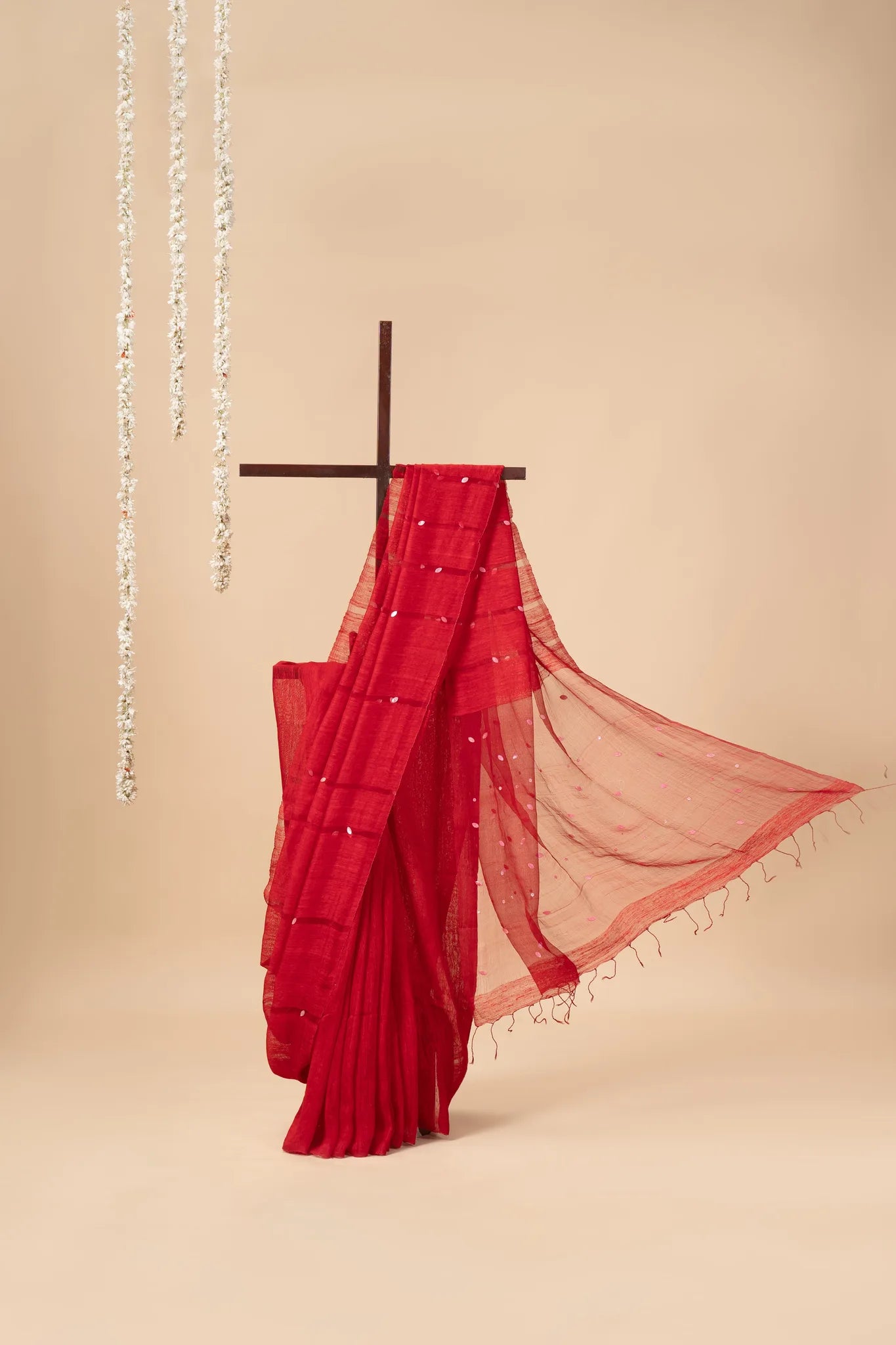 Red Gini Matka Silk Saree