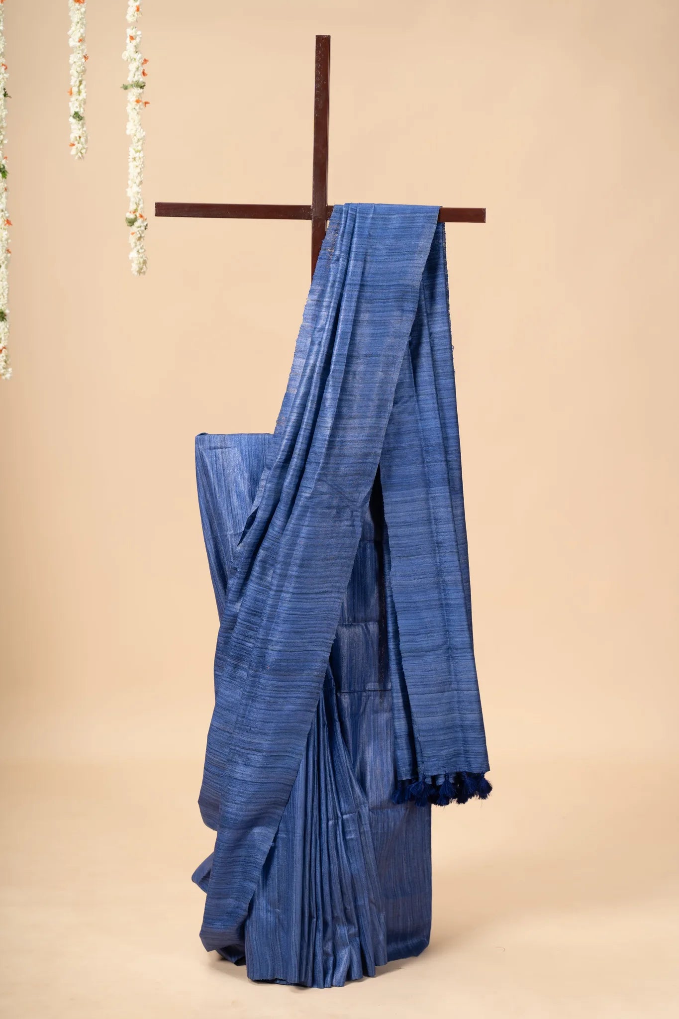 Royal Blue Handwoven Gicha Tussar Silk Saree