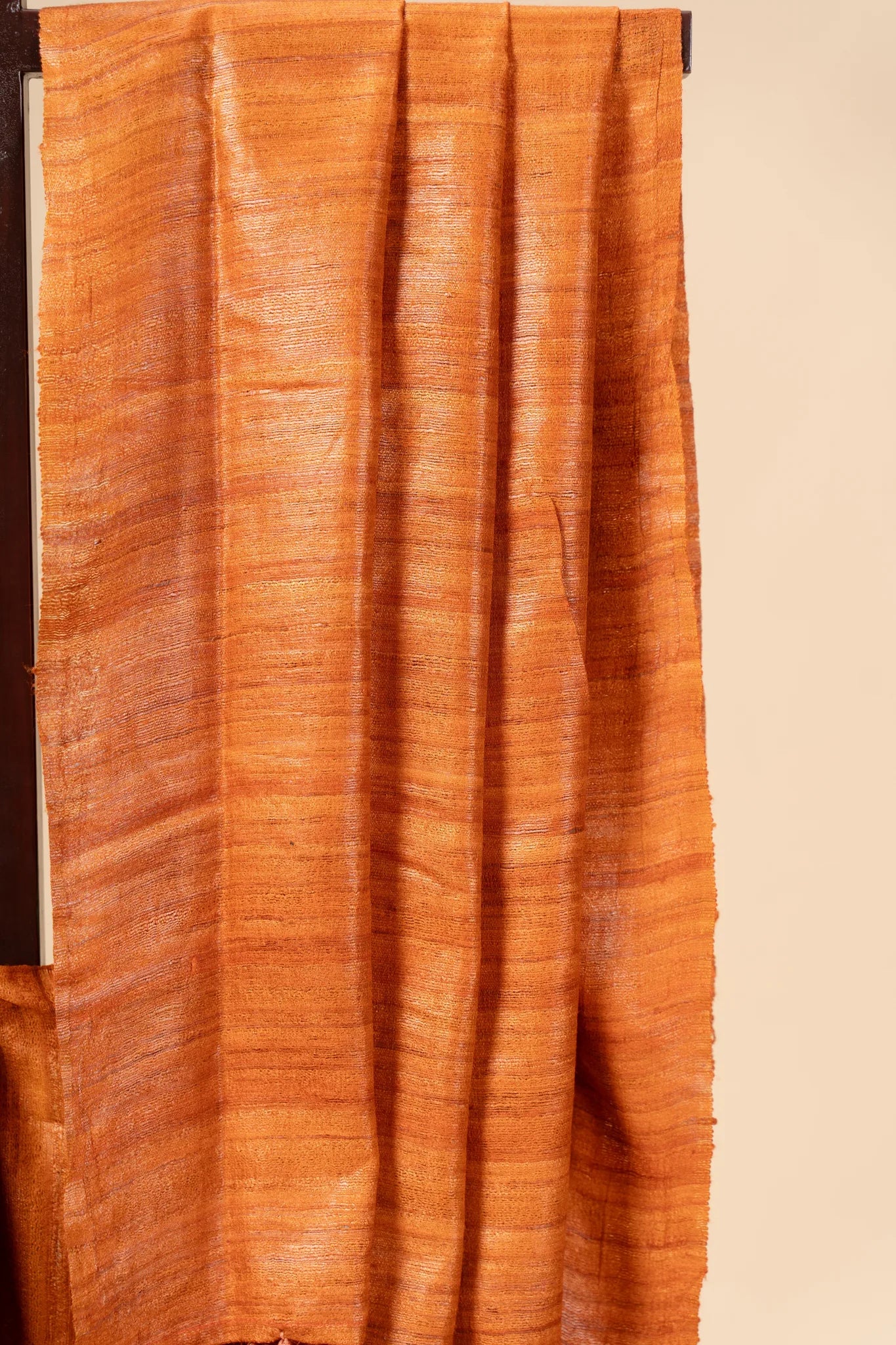 Rust Orange Handwoven Gicha Tussar Silk Saree - view 3