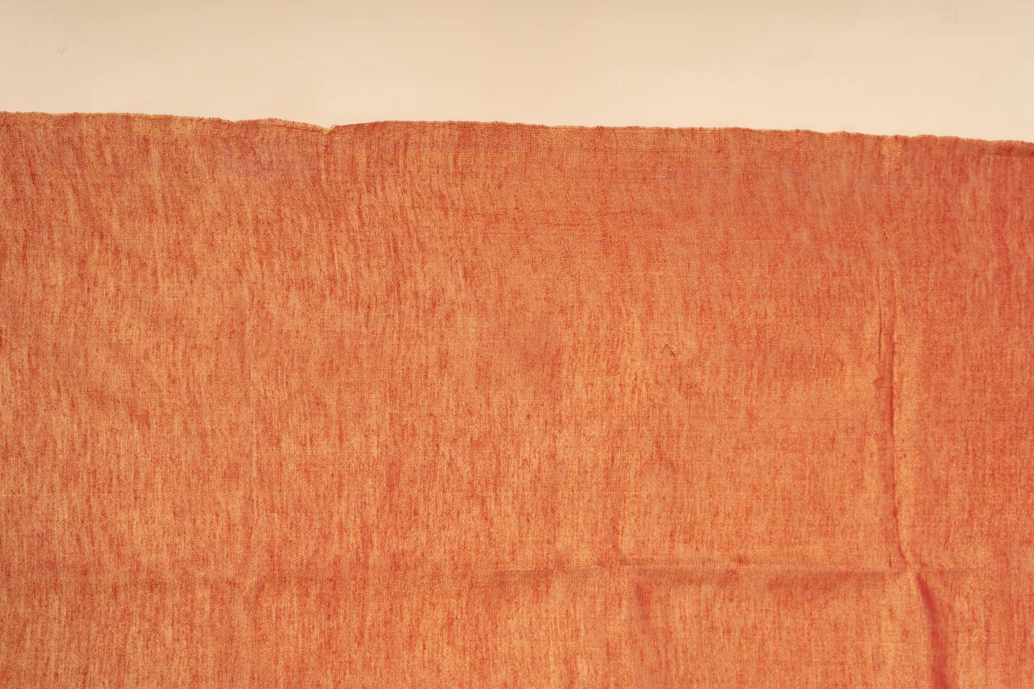 Rust Orange Light Weight Zari Linen Saree - view 4