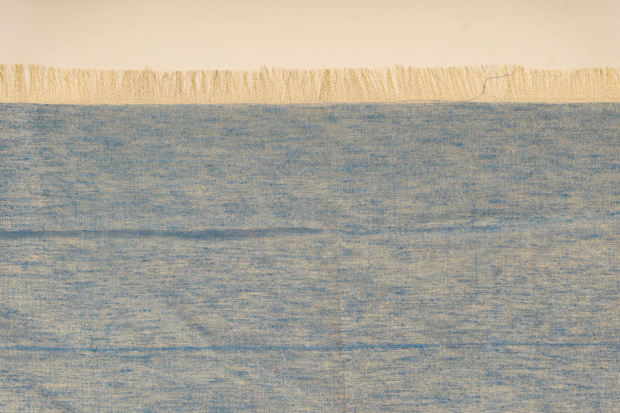 Steel Blue Light Weight Zari Linen Saree - view 4