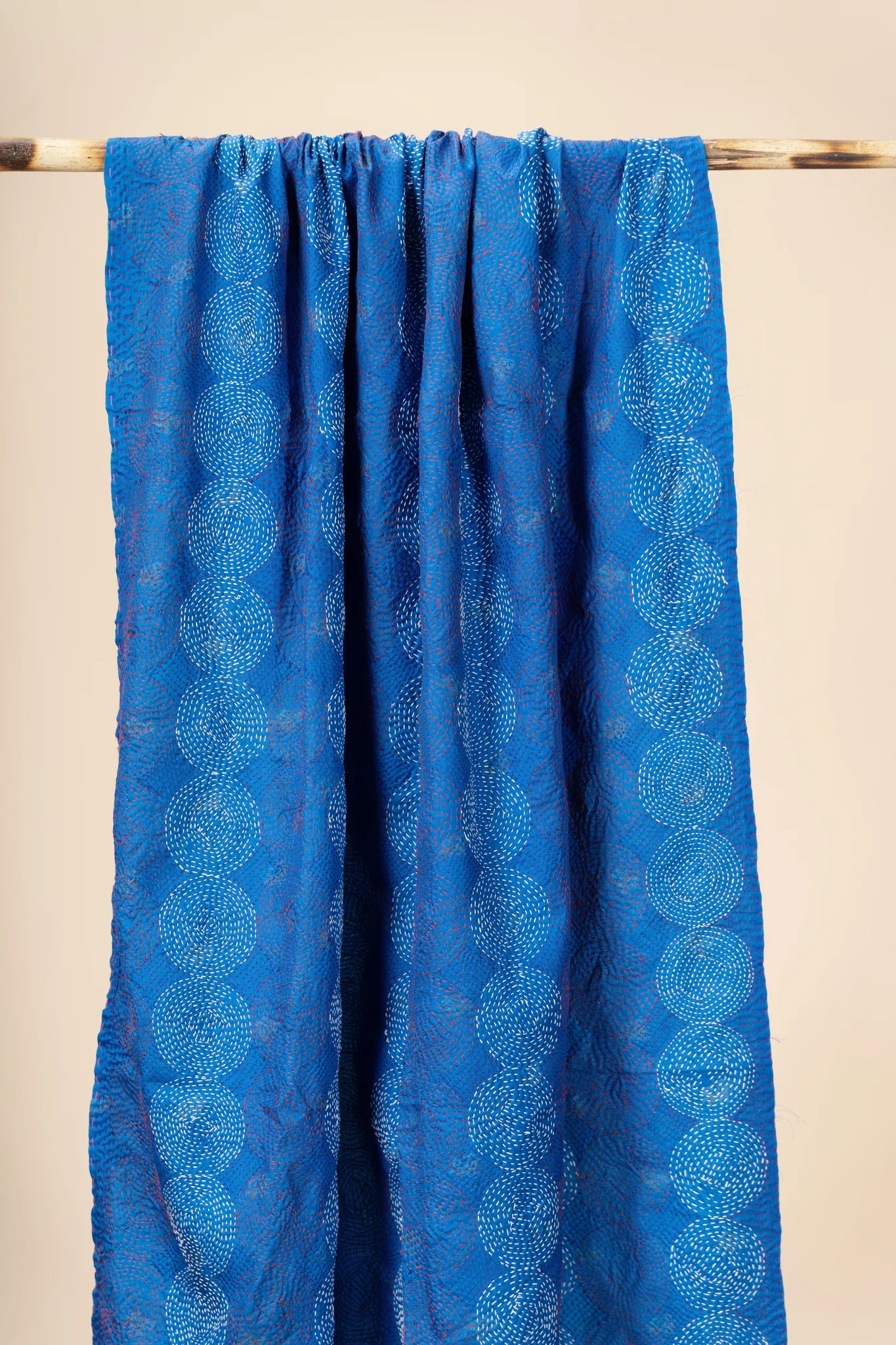 Reversible Up-cycled reversible silk Kantha Stitch Dupatta - view 4