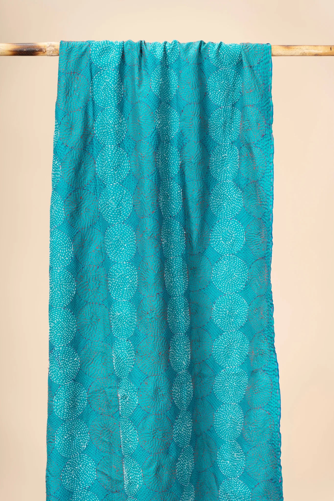 Reversible Up-cycled reversible silk Kantha Stitch Dupatta